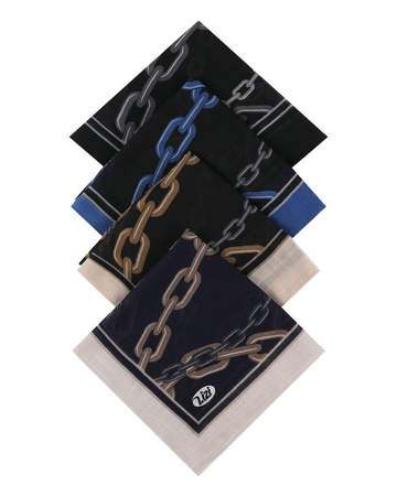 Lizi Headwear Black/Grey Chains Square Scarf